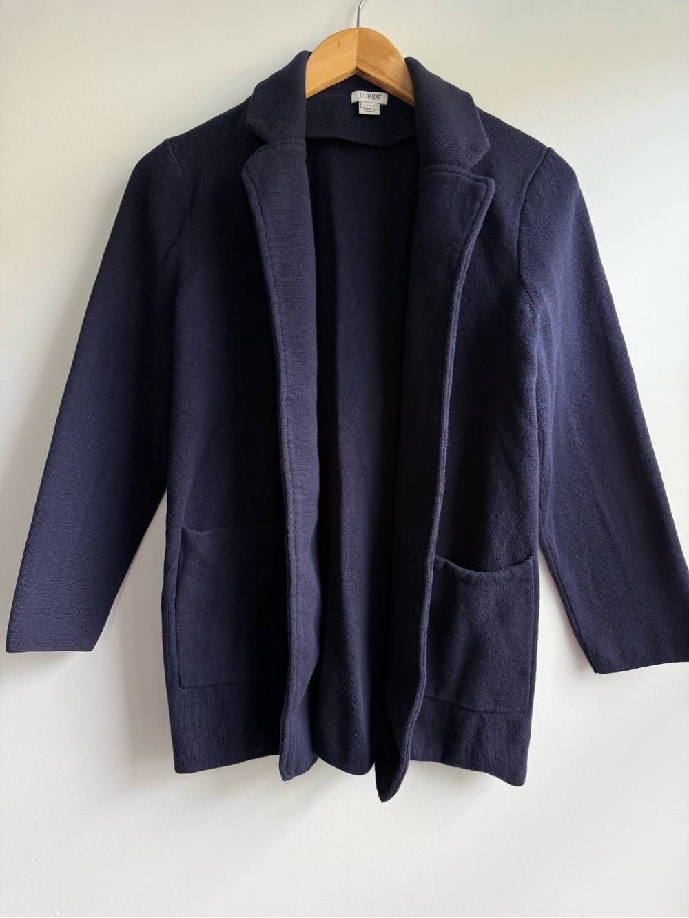 J. Crew Navy Open-Front Blazer Coatigan